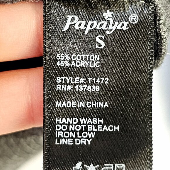 Papaya Girls Sz‎ Small Gray Cardigan Sweater With Pink Heart Pattern  ~SW125.7 - Picture 4 of 4